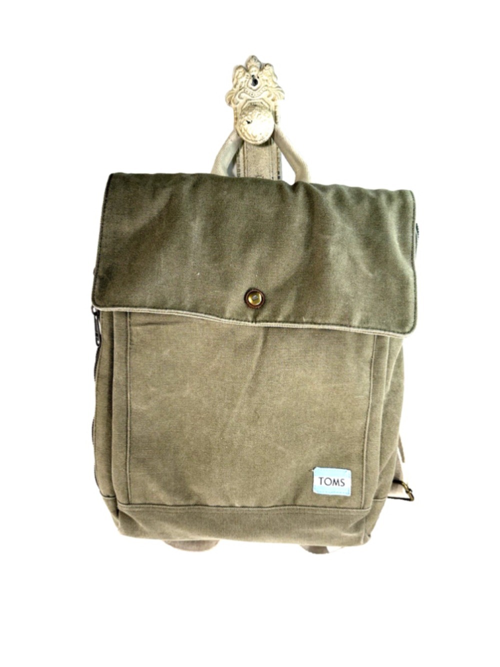Toms Trekker Excursion Waxed Canvas Backpack Khaki Green